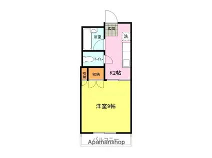 ニューヒルズ(1K/2階)の間取り写真