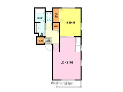 サンフォレストⅤ(1LDK/1階)の間取り写真