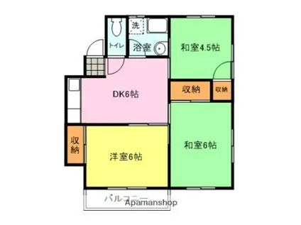 今浦ハイツⅠ(3DK/3階)の間取り写真