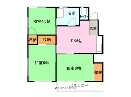 今浦ハイツⅠ(3DK/1階)の間取り写真