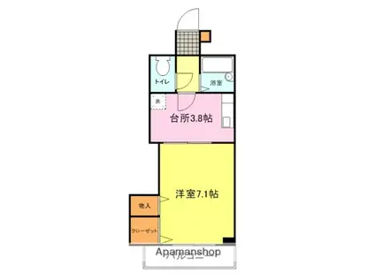 グリーンハウス(1K/3階)の間取り写真