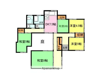 山陽本線 幡生駅 徒歩25分 1階建 築56年(5DK)の間取り写真