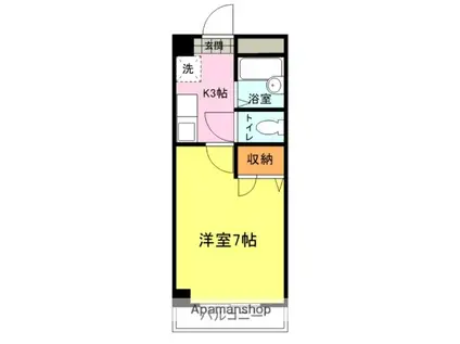 ヴェルデ市大前(1K/5階)の間取り写真