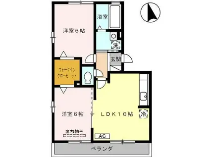 コージーコートK(2LDK/3階)の間取り写真