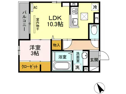 LSY55(1LDK/1階)の間取り写真