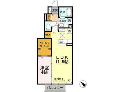 アルカディア / インペリアル インペリアル(1LDK/1階)の間取り写真