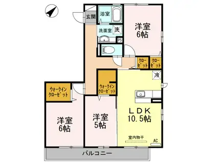 エクセレージュ彦島(3LDK/2階)の間取り写真