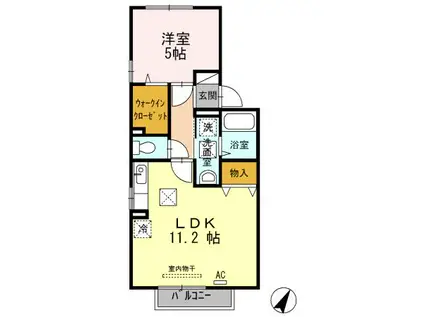 グランシャリオⅢ(1LDK/1階)の間取り写真