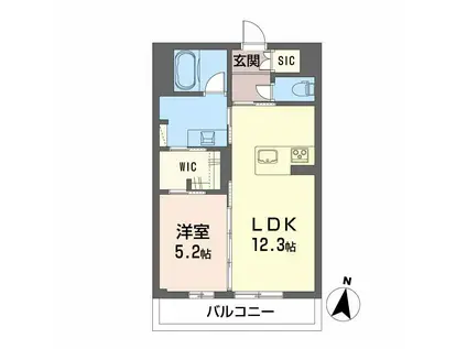 コンフォートベレオ侍町(1LDK/2階)の間取り写真