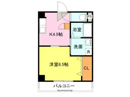 パールホームズ稗田(1K/4階)の間取り写真