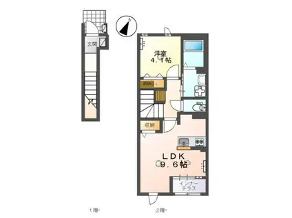 コンフォルト インテルノ(1LDK/2階)の間取り写真