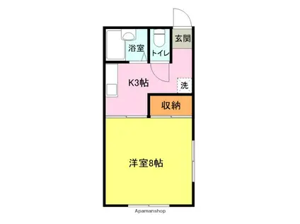 カレッジ(1K/2階)の間取り写真