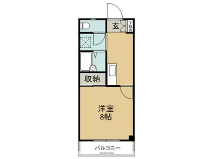 ハイム眉山(1K/3階)の間取り写真