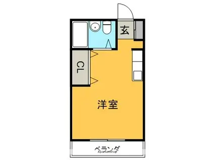 サンハイム朝田(1DK/3階)の間取り写真