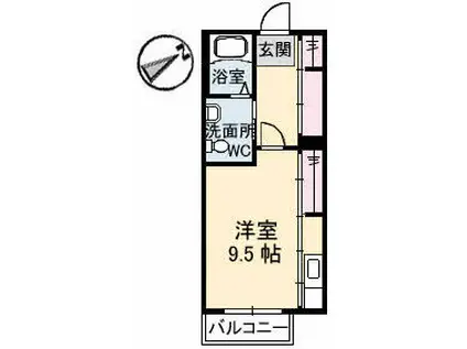 シャーメゾンM(1K/2階)の間取り写真