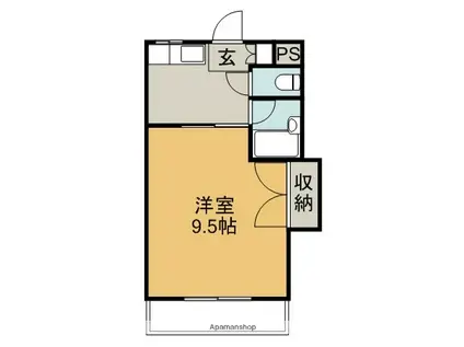 ファーストインK5(1K/2階)の間取り写真