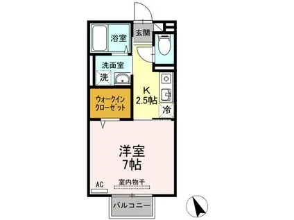 サンガーデン(1K/2階)の間取り写真