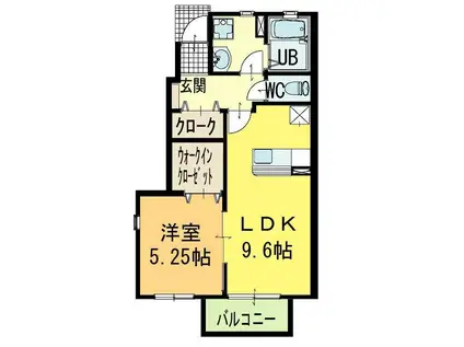 ファインプレイス 2.3(1LDK/1階)の間取り写真