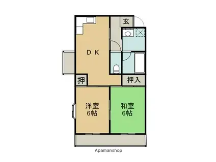 ハイツ生藤(2DK/3階)の間取り写真