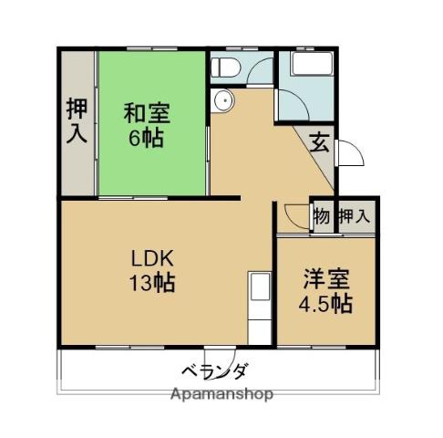 近藤第3ビル(2LDK/1階)の間取り写真