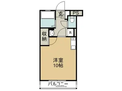 WISDOM徳島町(ワンルーム/2階)の間取り写真