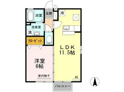 サンライズ(1LDK/1階)の間取り写真