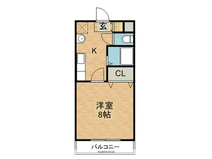 フレンチェスデン(1DK/2階)の間取り写真