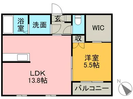 クラヴィエM2(1LDK/1階)の間取り写真