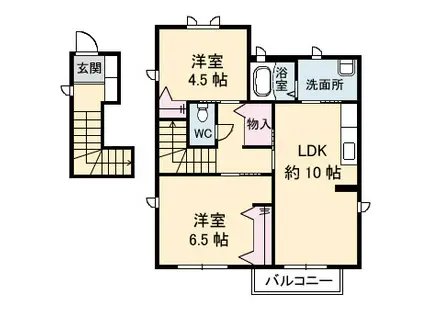シャーメゾンサンシュユ(2LDK/2階)の間取り写真
