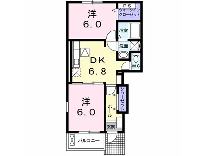 サニープレイスA(2DK/1階)の間取り写真