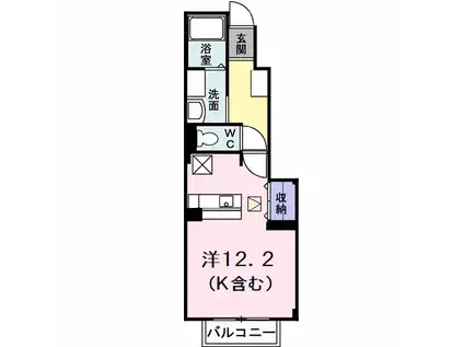 フラン ブリッサ A(ワンルーム/1階)の間取り写真