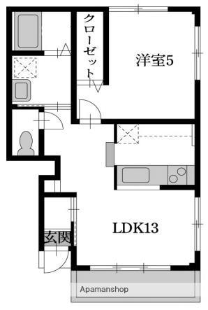 ピース・グラッド(1LDK/1階)の間取り写真