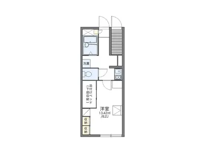 レオパレスハナミズキ(1K/1階)の間取り写真
