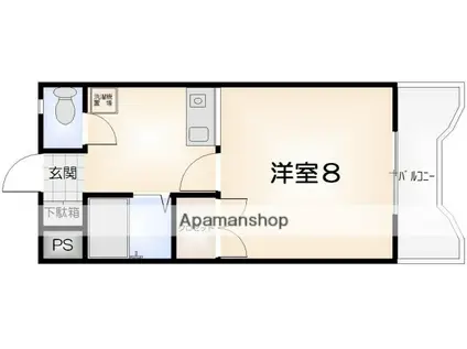 ヴィゴラス壱番館(1K/2階)の間取り写真