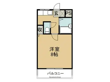 コーポ山本 (1K/4階)の間取り写真