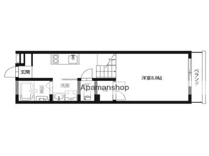 ピース・スクエア住吉A棟(1DK/2階)の間取り写真