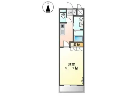 パークヒルズ庄町(1K/2階)の間取り写真