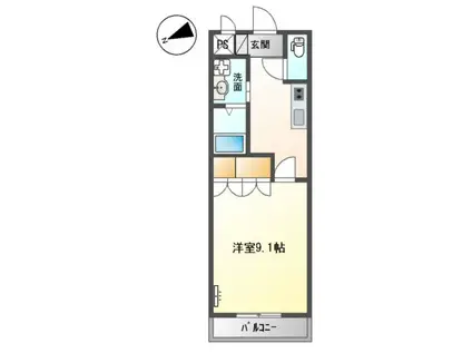 アーバンシャトー(1K/2階)の間取り写真