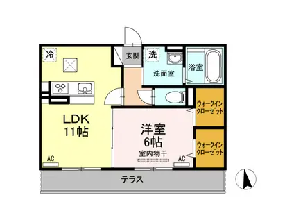 アル・ソーレ住吉(1LDK/1階)の間取り写真
