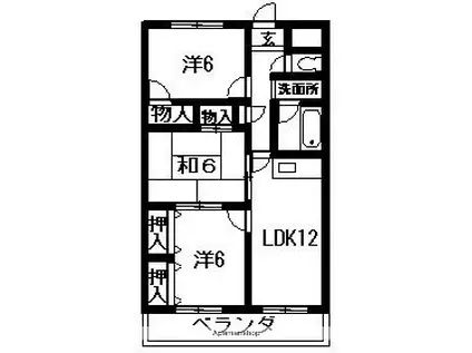 アマデトワール 1.2(3LDK/1階)の間取り写真