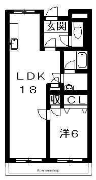 ル・モンド交成(1LDK/4階)の間取り写真