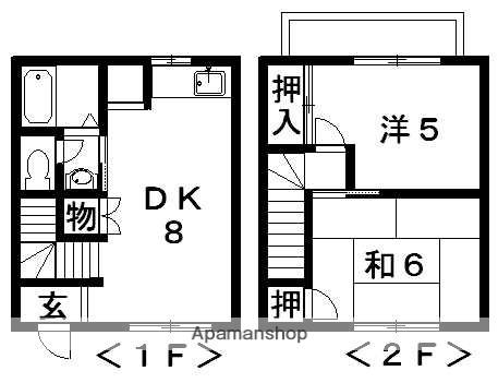 コーポ交成A(2LDK/1階)の間取り写真