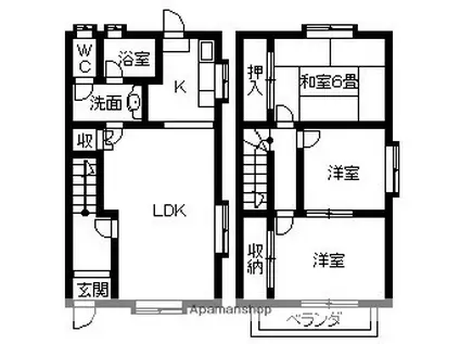メゾネット井川(3LDK/1階)の間取り写真