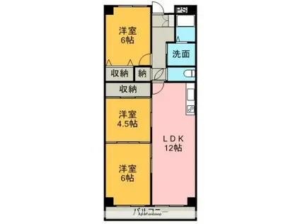 パレス千松(3LDK/3階)の間取り写真
