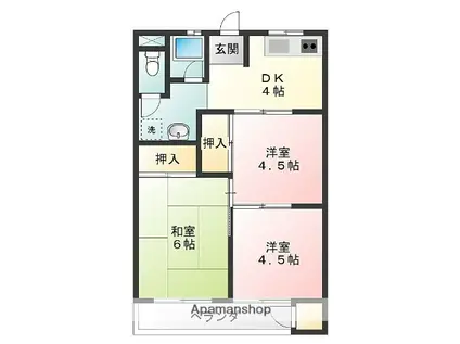 寺内マンション2(3DK/3階)の間取り写真