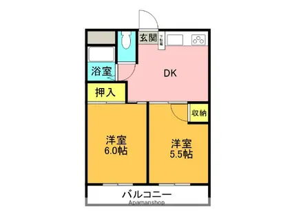 イータウン応神(2DK/5階)の間取り写真