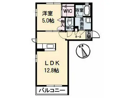 シャーメゾン弐丈(1LDK/2階)の間取り写真