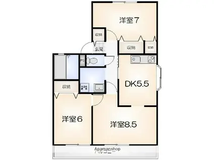 マイファミール(2LDK/2階)の間取り写真