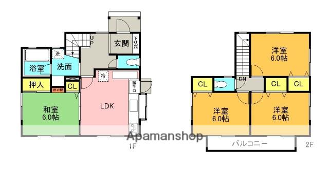 高徳線 吉成駅 徒歩23分 2階建 築22年(4LDK)の間取り写真
