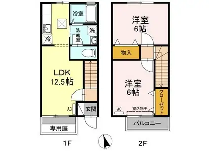 メルベーユ MT B棟(2LDK)の間取り写真